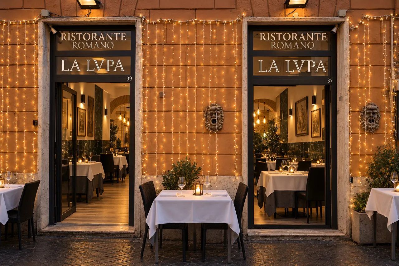 La fachada de La Lupa, Via Marghera 37, cerca de la estación Roma Termini
